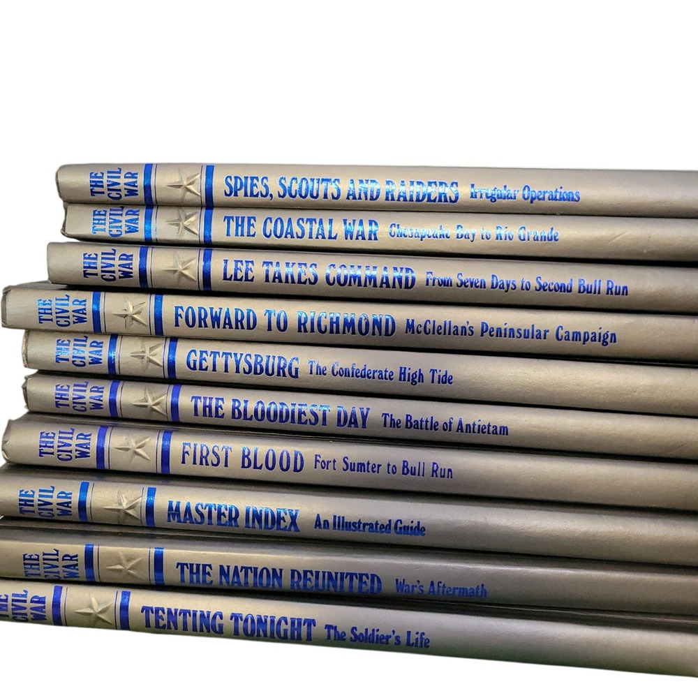 Time Life Books The Civil War Series Hardcover 10 Volumes Silver Blue Foil 83-87